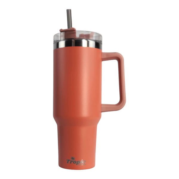 40oz Tropic Peach Beach Quencher White Background