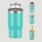 14oz Can Cooler with Multi Function Lid Custom Insulated Tumbler for Beer Mug Bulk Coffee Cup