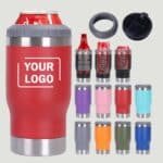 14oz Can Cooler with Multi Function Lid Custom Insulated Tumbler for Beer Mug Bulk Coffee Cup