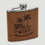 6 oz. Leatherette Stainless Steel Flask Dark Brown (2)