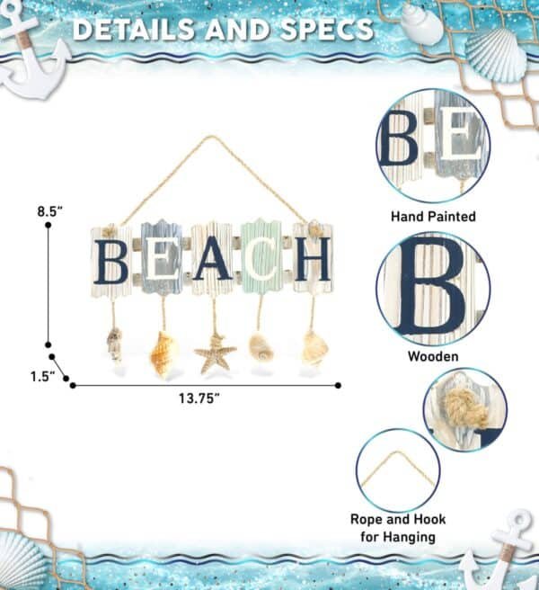 Aquarius Beach Shells Sign Wall Accent 1