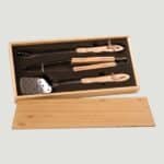 3-Piece BBQ Set in Wooden Pine Box