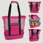 Beach Tote Insulated Cooler Bag Pink