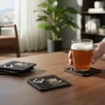 4" x 4" Square Bottle Opener Coaster background