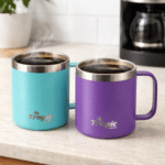 Coffee Mug Vacuum Insulated Mug with Lid Double Wall Stainless Steel Travel Tumbler Cup Coffee Outdoor Powder Coated Background