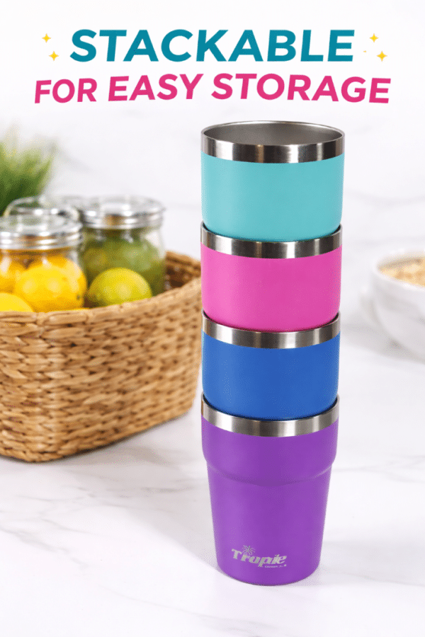 16oz Stainless Steel Insulated Stackable tumbler background