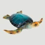 Blue Polystone Turtle Figurine