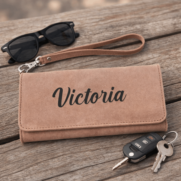 Leatherette Wallet with Strap background