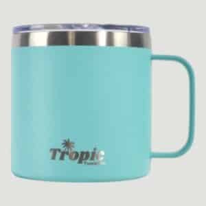 14oz Coffee Mug Vacuum Insulated Mug with Lid Double Wall Stainless Steel Travel Tumbler Cup Coffee Outdoor Powder Coated Sea Foam