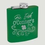 6oz Power Coated Flask Green