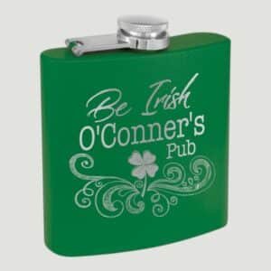 6oz Power Coated Flask Green