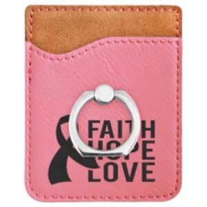 Leatherette Phone Wallet with Silver Ring