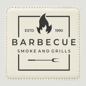 GFT1320 - 4" x 4" White Square Laserable Leatherette 6-Coaster Set