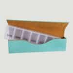 GFT2438 - 9 3/4" x 2 1/2" Teal Laserable Leatherette Pill Box