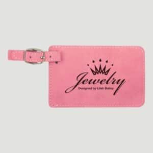 GFT371 - 4 1/4" x 2 3/4" Pink Laserable Leatherette Luggage Tag