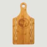 GFT460 - 13 12 x 7 Paddle Shaped Bamboo Cutting Board with Butcher Block Inlay (2)