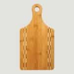 GFT460 - 13 12 x 7 Paddle Shaped Bamboo Cutting Board with Butcher Block Inlay (3)