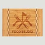 GFT470 - 12 x 8 14 Bamboo Cutting Board with Butcher Block Inlay