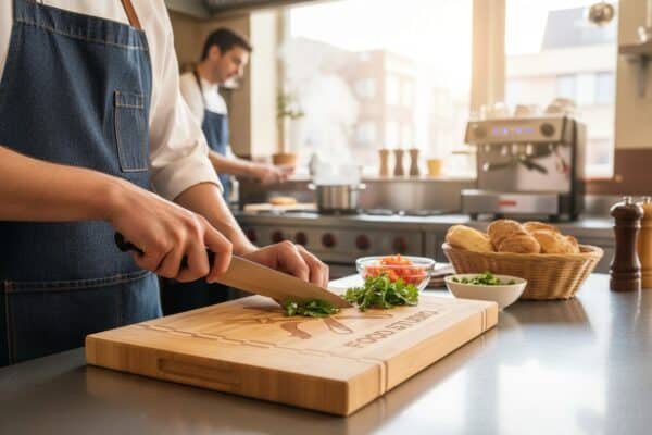 GFT470 - 12 x 8 14 Bamboo Cutting Board with Butcher Block Inlay