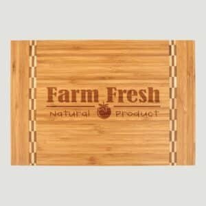 15" x 10 1/4" Bamboo Cutting Board with Butcher Block Inlay
