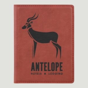 4 1/4" x 5 1/2" Rose Laserable Leatherette Passport Holder