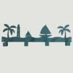 Metal Harbor Scene Wall Hooks