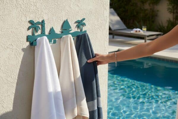 Metal Harbor Scene Wall Hooks background