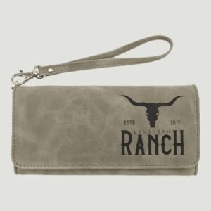 GFT2148 - Wallet with Strap - Laserable Leatherette, Creekside Collection, 7 1/2" x 4", Light Green