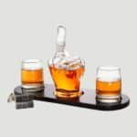 Middle Finger Decanter Novelty Whiskey & Wine Decanter Set, Mahogany Wood, Funny Gift for that Someone You Love! Middle Finger Gift For Adults, Flip Off Gift, Funny Gifts, Gag Gift