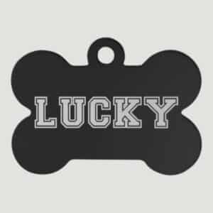 Bone Pet Tag Black 1 1/4 x 3/4