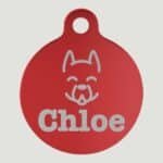Round Pet Tag Red 1"