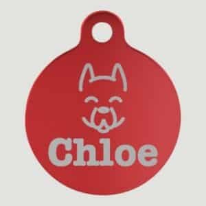Round Pet Tag Red 1"