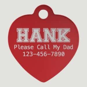 Heart Pet Tag Red