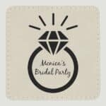 PTH863 3" x 3" White Leatherette Square Patch