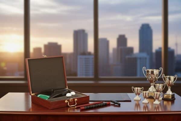 Rosewood Finish Executive Golf Set background