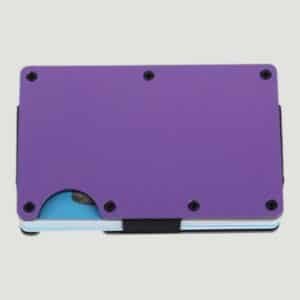 RFID Blocking Money Clip Aluminum Slim Metal Pocket Wallet Credit Card Holder Purple