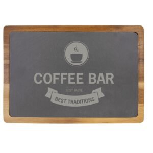 13" x 9" Acacia Wood/Slate Cutting Board