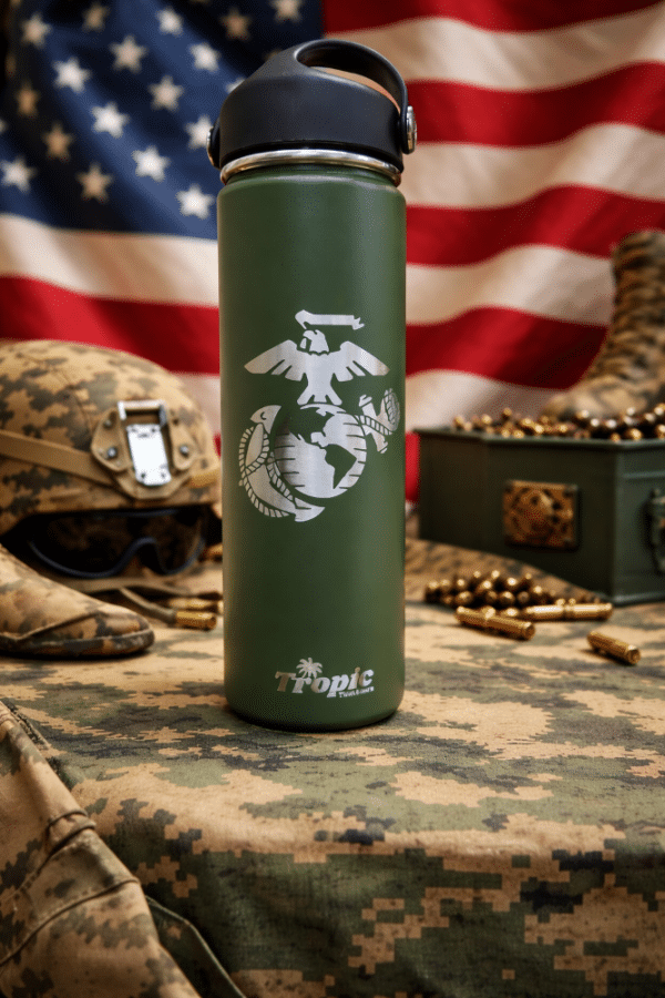 USMC water bottle background