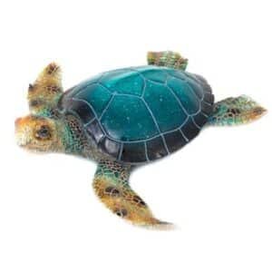 15 3/4 " Long Blue Polystone Turtle Figurine