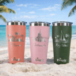 Engraved Stainless Steel Insulated Stackable tumbler background