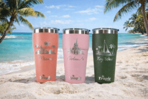 Engraved Stainless Steel Insulated Stackable tumbler background
