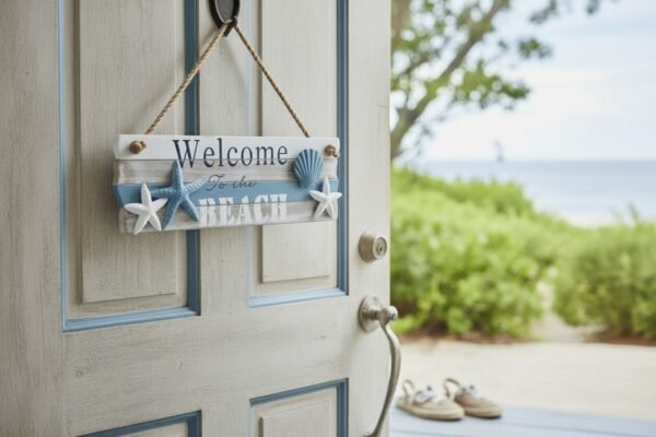Aqua Sky Welcome to the Beach Sign