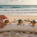 Assorted Baby Sea Turtle Egg Background