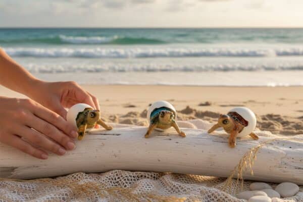 Assorted Baby Sea Turtle Egg Background