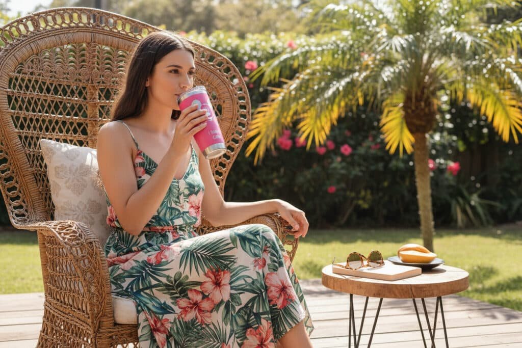 Woman sitting in chair background