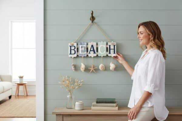 Aquarius Beach Shells Sign Wall Accent