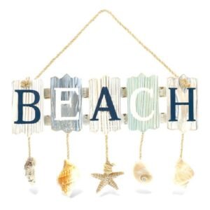 Aquarius Beach Shells Sign Wall Accent – Nautical Decor