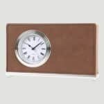 TDB - 7 1/2" x 4" Dark Brown Horizontal Desk Clock