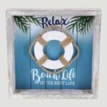 Aqua Sky Life Ring Relax Wall Sign