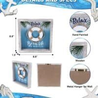 Aqua Sky Life Ring Relax Wall Sign 2
